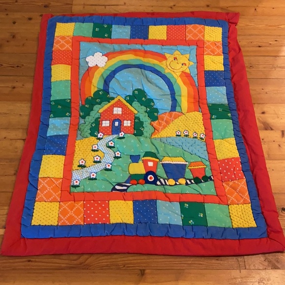 Vtg Baby Blanket Circa 1979 “Rainbow” - Picture 4 of 8